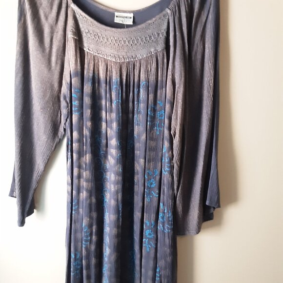 Shoreline New Blue Rayon Flowy Tunic Dress One Size - Picture 4 of 15